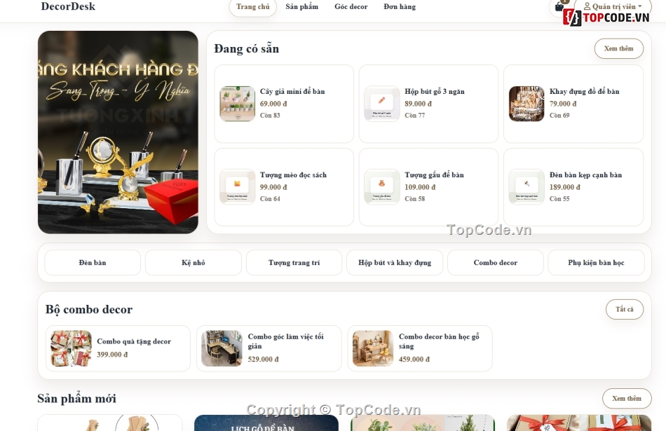 trang trí bàn,web bán trang trí,web bán hàng